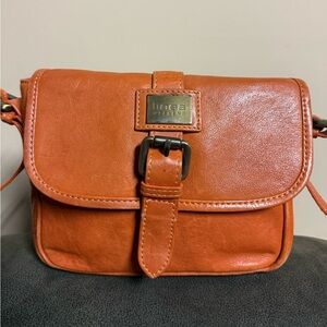 Linea Weekend Orange Leather Crossbody Bag